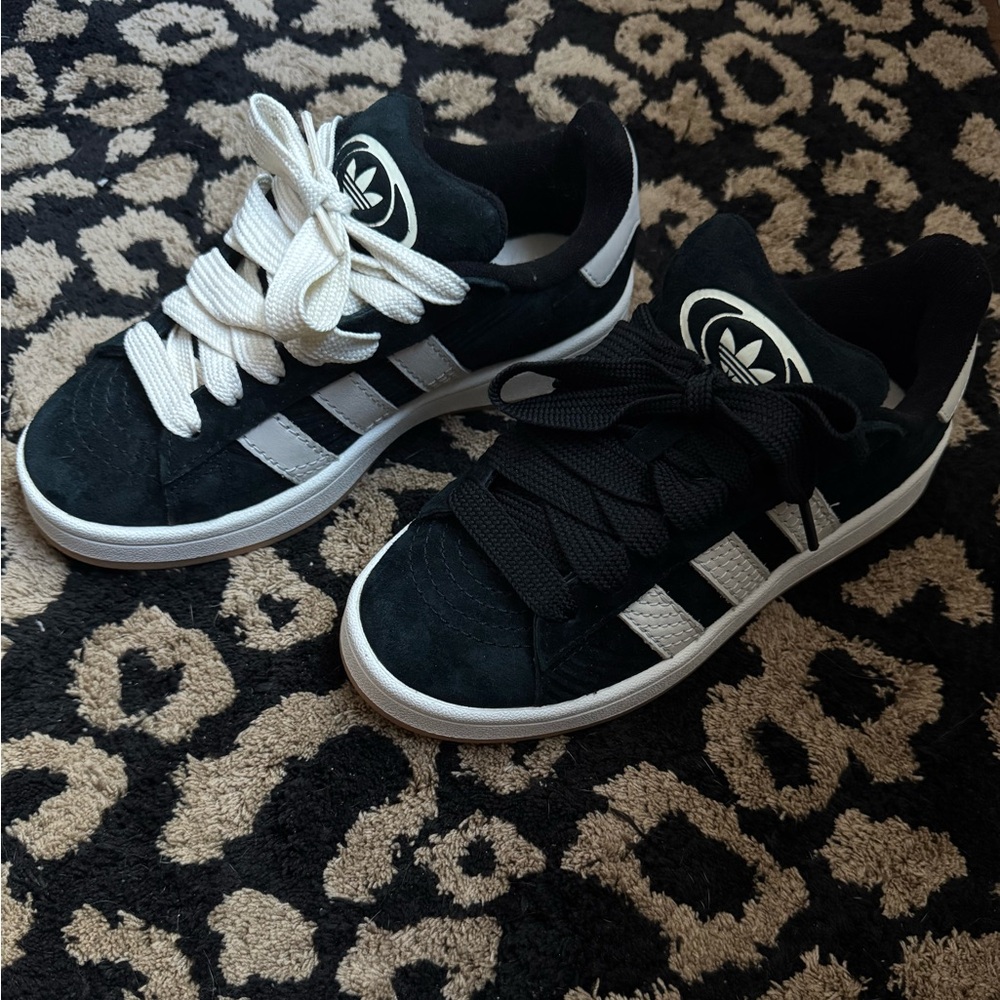 Adidas Campus 00s Black and White Suede Sneakers